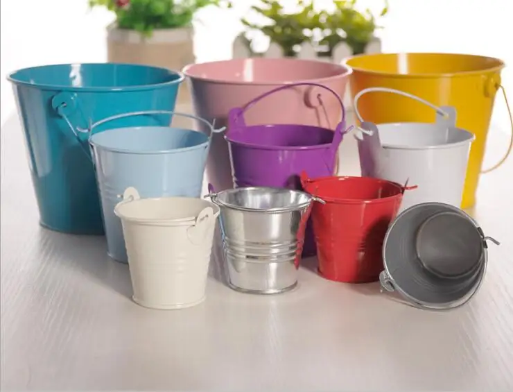 

20pcs Mini Metal Bucket Tin Candy Box Buckets Wedding Party Souvenirs Gift Pails Tinplate Chocolate Box Candy Bar Decora