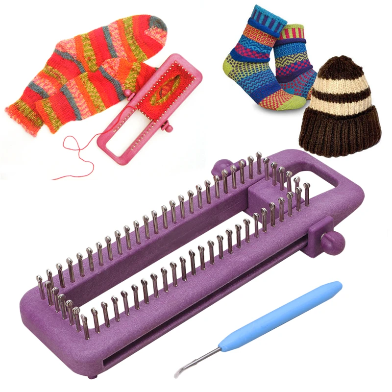 Loom Kit Plastic Knitting Loos Rectangle Weaving Loos With A Crochet Hook And Scarf Hat Making Loom For Beginners