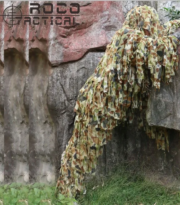 ROCOTACTICAL вездеход легкий дышащий камуфляж Ghillie костюм Voice Silent All Climate Camo Auscam DPCU Ghilly костюм - Цвет: Бежевый