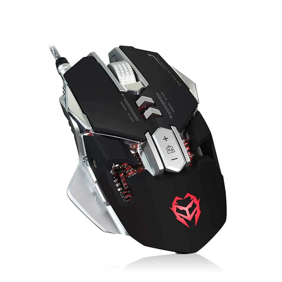 

FASTDISK Professional Mechanical Adjustable LED Optical 7 Buttons Programmable Gaming USB Wired Macros Games Cable Mouse Mice