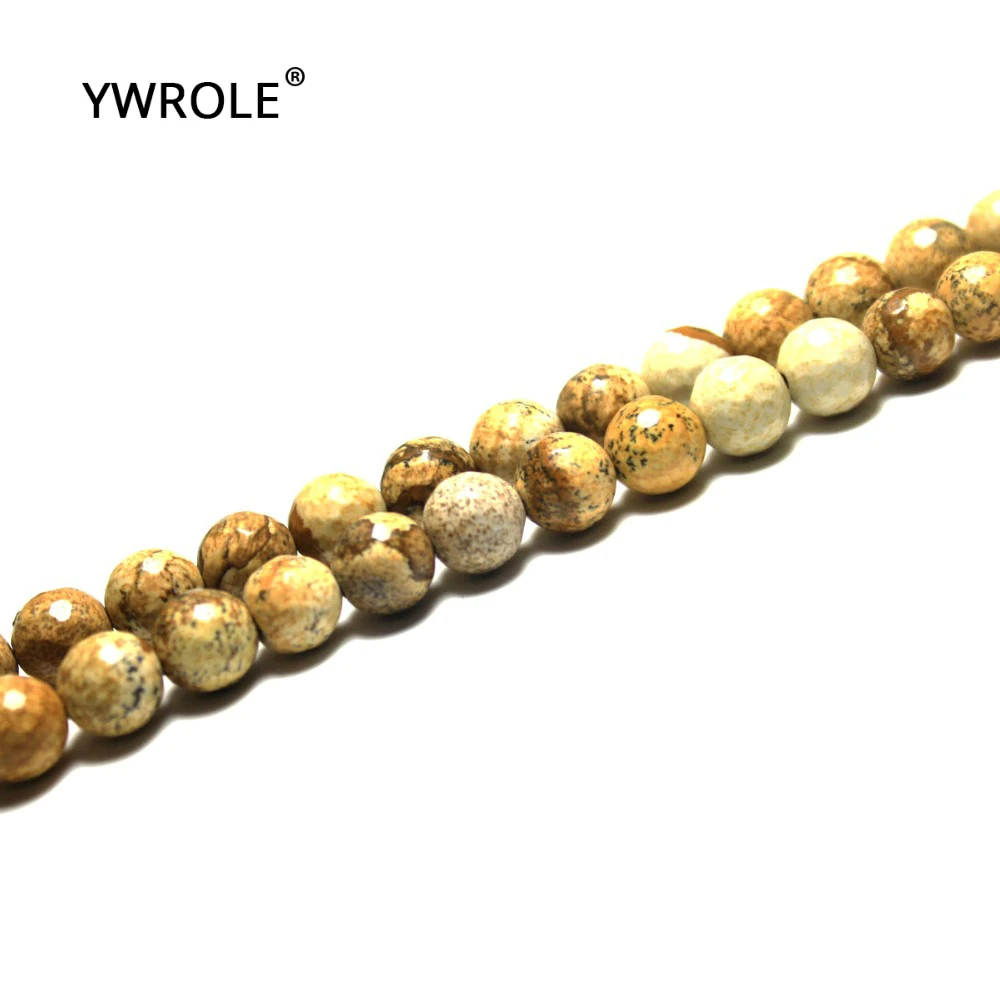 

Wholesale AAA+ Picture Natural Stone Faceted Beads Brown For Jewelry Making DIY Bracelet Material 4/ 6/8/10/12 mm Strand 15''