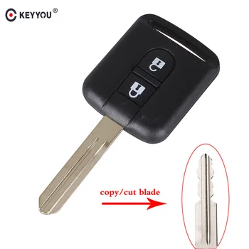 

KEYYOU 2 Buttons Replacement Car key Shell For Nissan Qashqai Micra Navara Almera Note Fob Remote Auto Key Case Cut Blade