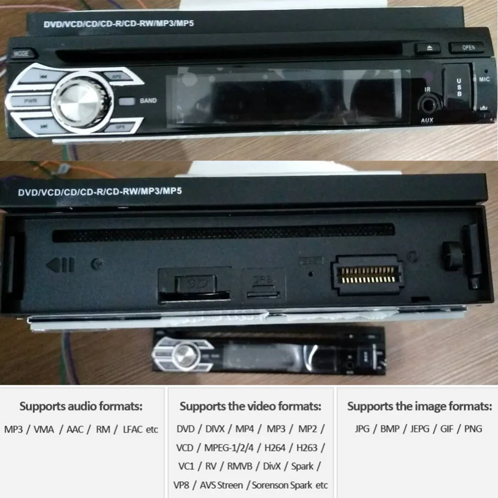 Top 7"" Detachable Car Audio DVD Player Universal 1Din car radio with GPS Navigation Stereo Car Styliny Central Multimedia Bluetooth 36 Top 7"" Detachable Car Audio DVD Player Universal 1Din car radio with GPS Navigation Stereo Car Styliny Central Multimedia Bluetooth 36