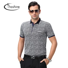 Бренд thoshine, летняя мужская рубашка поло, 97% вискоза, мужские классические рубашки поло с воротником-стойкой, крутые топы для взрослых, одежда размера плюс