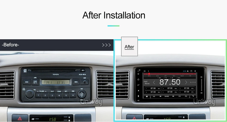 Discount uniway AHG7071 2G+32G android 9.0 car dvd for toyota avensis hilux old camry RAV4 car radio gps navigatrion 1