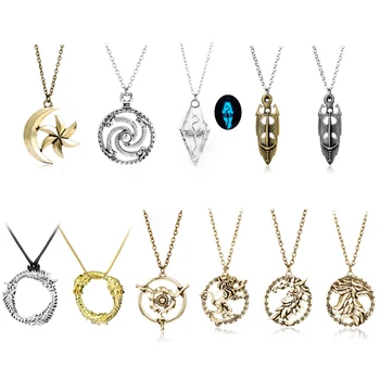 

Hot Game The Elder Scrolls Necklace Men Dragon Pendant Jewelry Men's Chain Choker