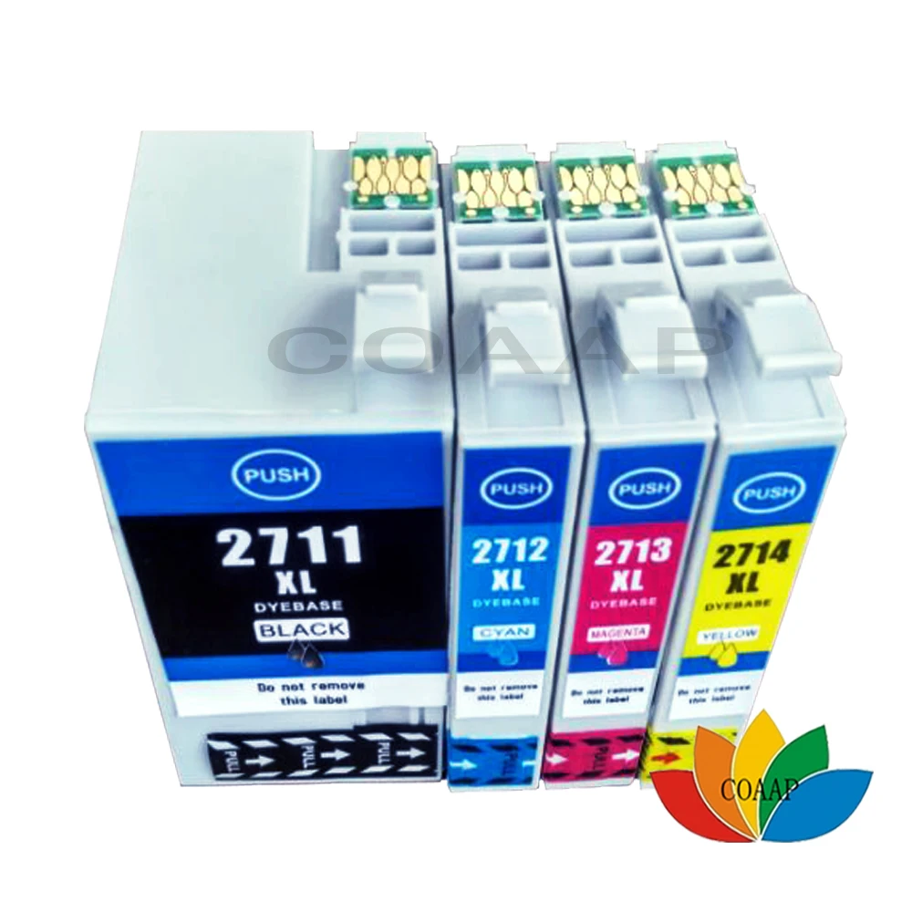 

4PCS For 27XL T2711- T2714 Compatible Ink Cartridge For Epson WorkForce 7110 7610 7620 3620 3640 Printer