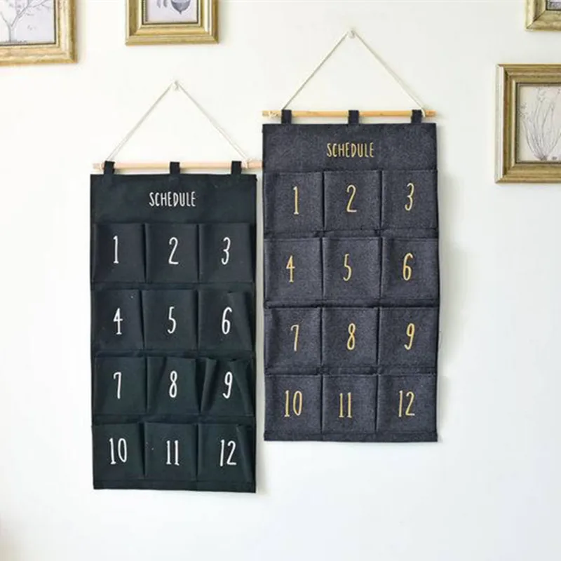 

Denim Wall Hanging Storage Bag Door Wall Mobile Phone Storage Finishing Multi-layer 12 Pocket Home Decor Stowing Tidying