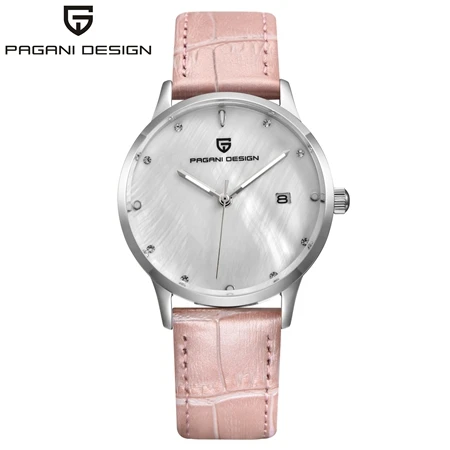 Pagani женские часы брендовые Роскошные модные повседневные уникальные женские наручные часы розовые кожаные Кварцевые водонепроницаемые стильные relogio feminino - Цвет: pink silver