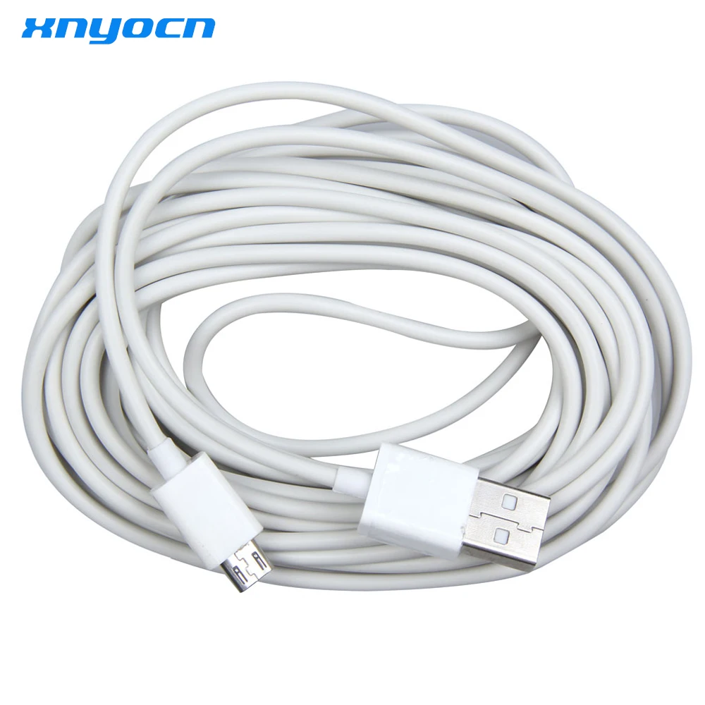 Xnyocn nuevo Cable 5 M Micro USB adaptador de Cable de datos de carga para Samsung teléfono blanco para LG xiaomi