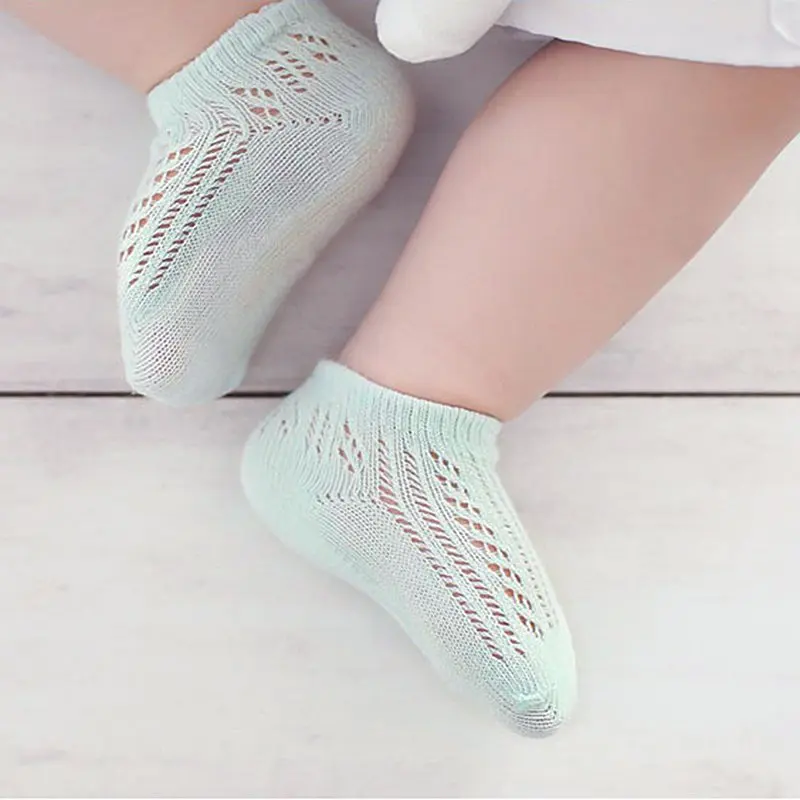 

Toddler Breathable Newborn Baby Summer Solid Color Hollow Out Socks Boy Girl Soft Sock Kids Socks 0-3 Y