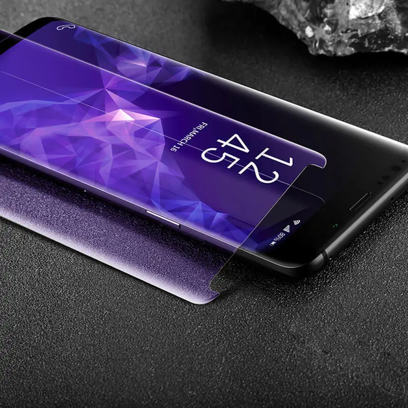 2pcs Anti blue light Nano Liquid Full Glue Tempered Glass For Samsung Galaxy S8 S9 plus Screen Protector For Note 9 With UV Ligh (6)
