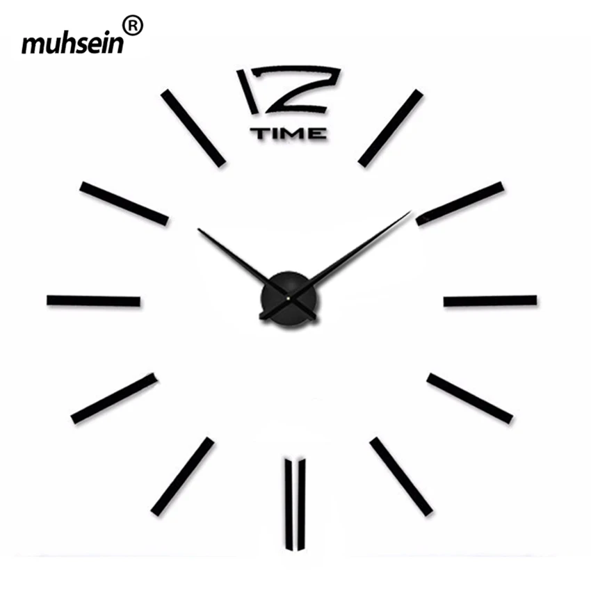 Noir VOSAREA Sticker Horloge Murale Amovible Bricolage Autocollant Mural Acrylique Horloge d/écorative Bulles d/écoration