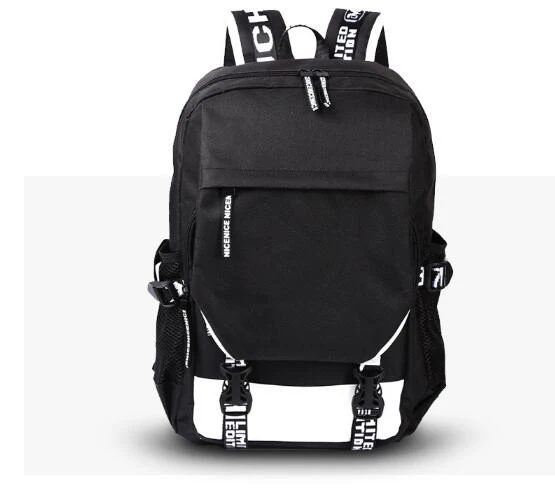 Angel of Death Anime USB Port Backpack Boy Girls Men Women Bag Travel School Bag Teenager Laptop Book Bag Mochila