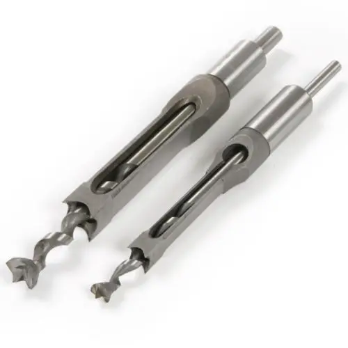 2pc 10mm 16mm Square Hole Saw Mortising Chisel w/ Twist Drill Bit Wood Tool