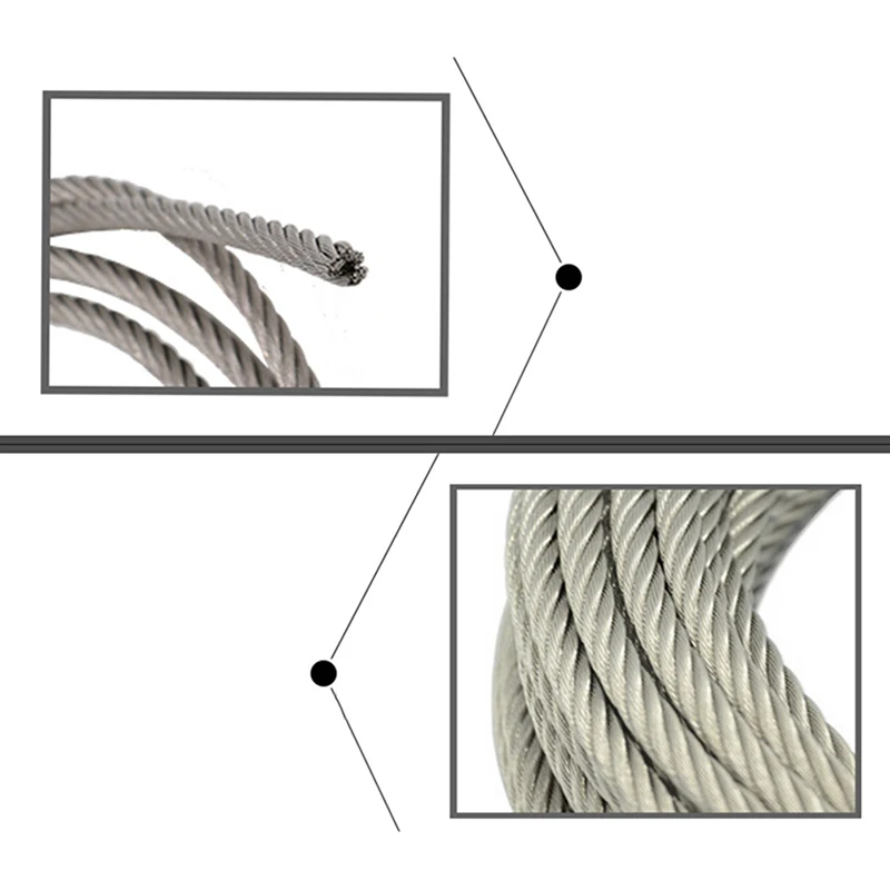 5 м 304 из нержавеющей стали, мягкий трос, мягкий рыболовный подъемный кабель, конструкция троса диаметром 0,5 мм 1 мм 1. 2 мм 1. 5 мм 2 мм 3. 0 мм