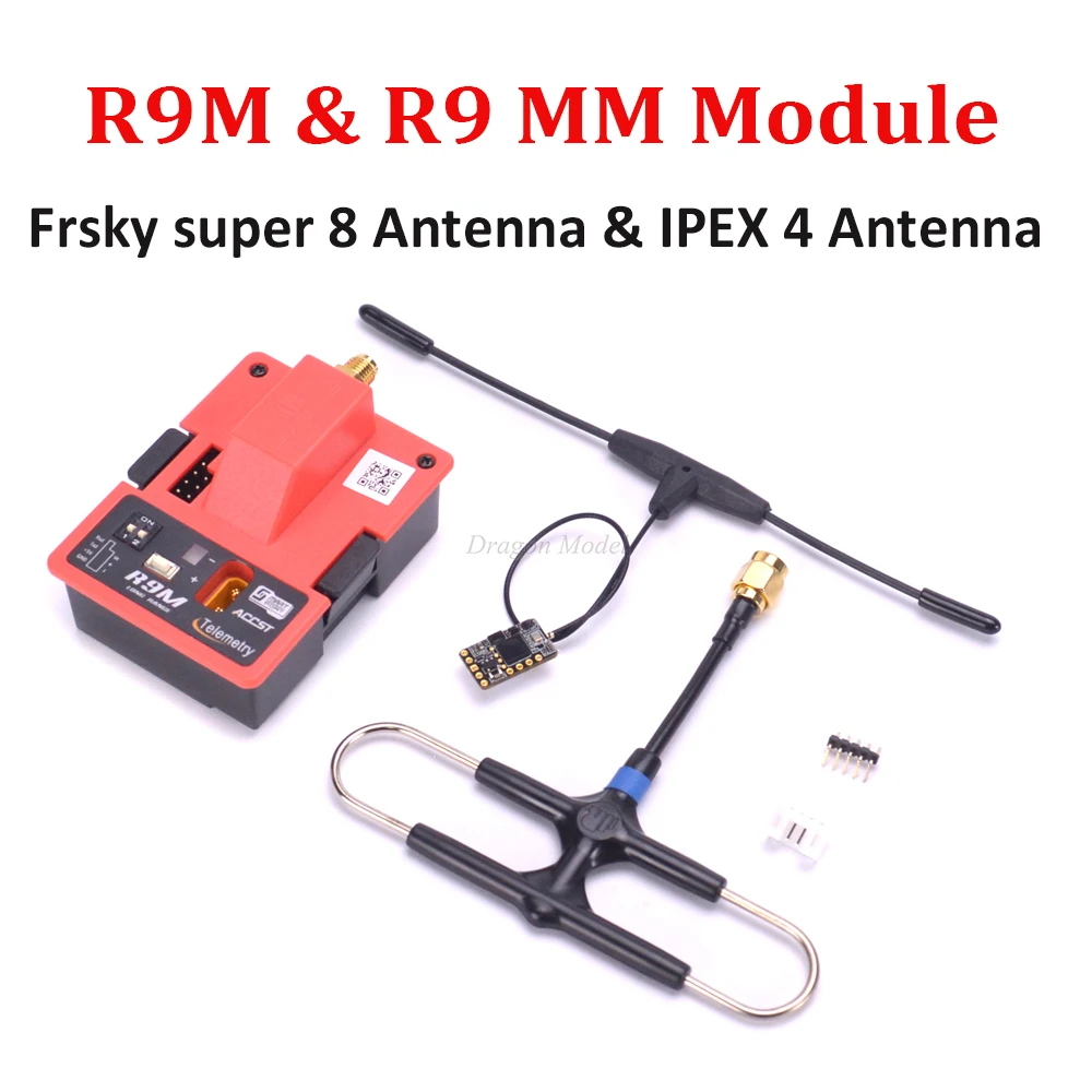 

Frsky R9M / R9M Lite Module + R9 MM / R9 slim + 900MHz Mini Receiver + Original Frsky IPEX1 / IPEX4 & super 8 Antenna combo