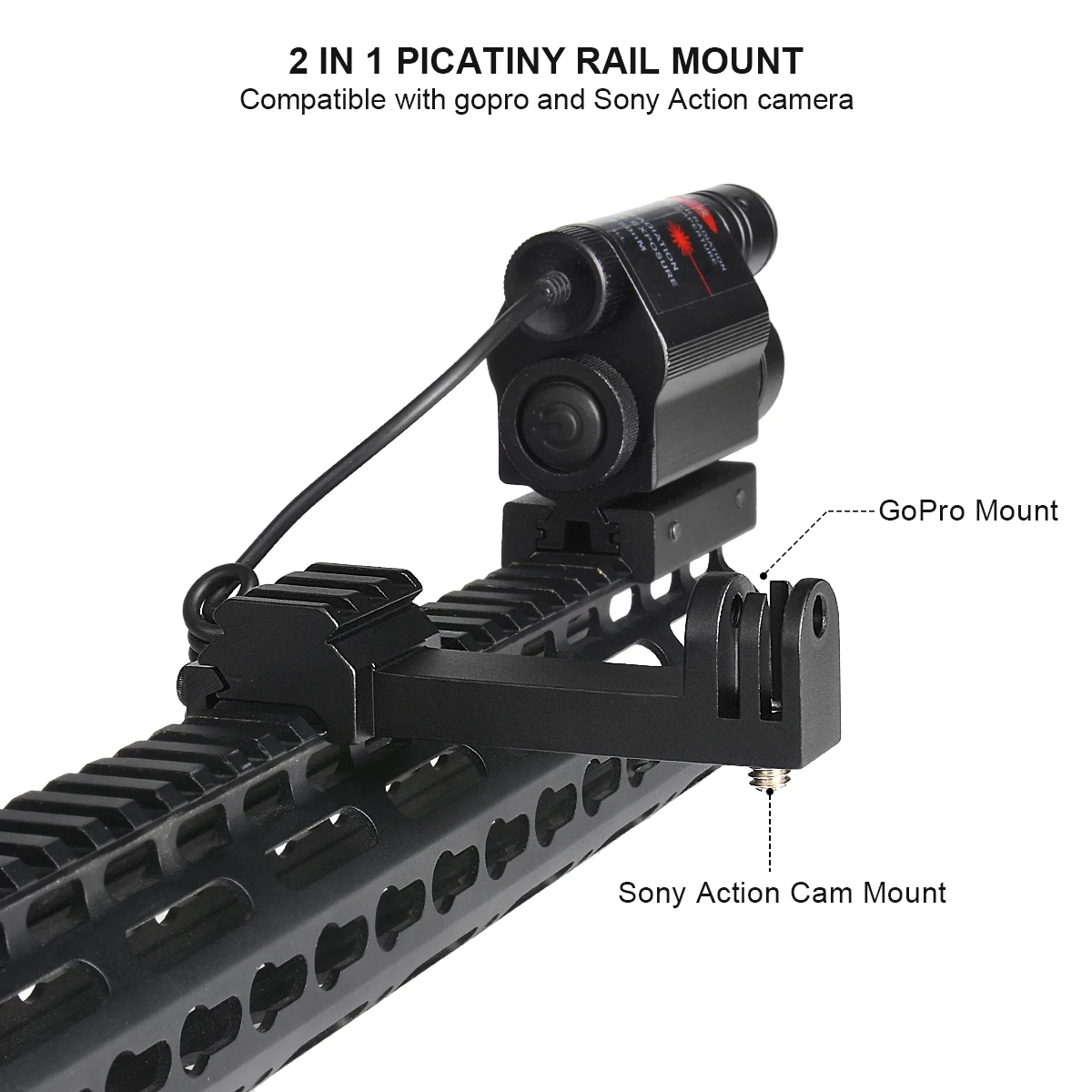 Airsoft 20mm Weaver Rifle Picatinny GoPro Action Camera Mount Accessory Rail UK 