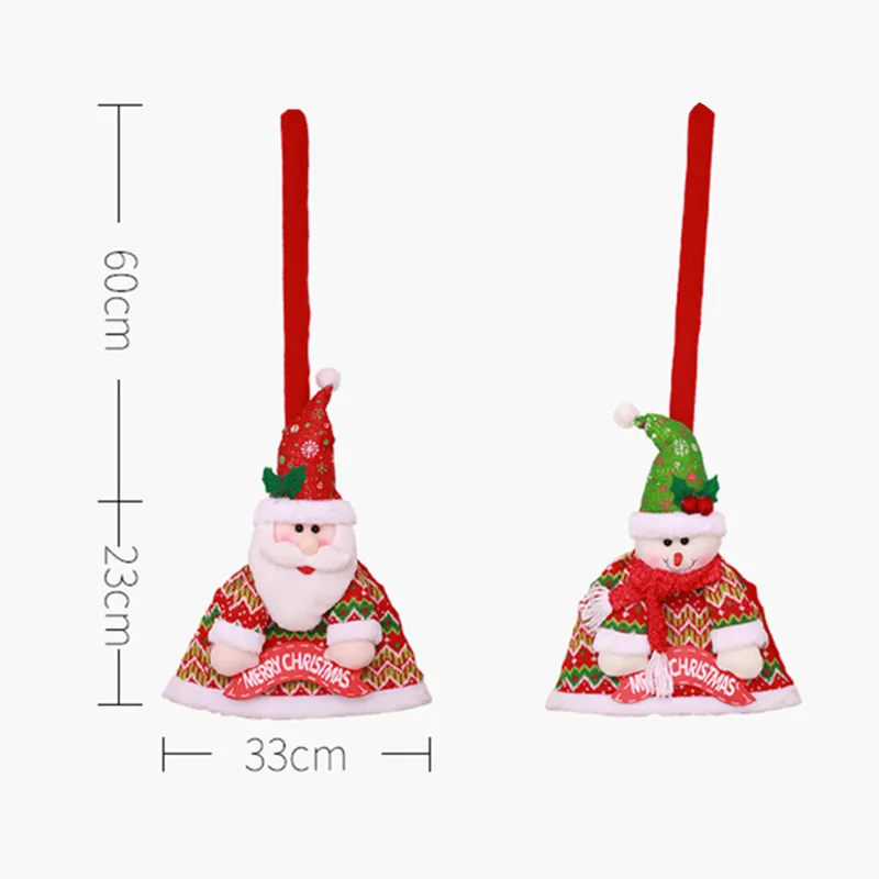 Рождественский фестиваль набор со щеткой Санта-Клаус Снеговик КУКЛА МЕТЛА Обложка для рождественской вечеринки украшения дома новогодние поставки