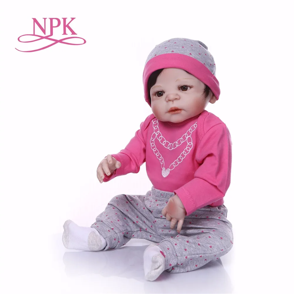 NPK bebes reborn 57 см полный силиконовый корпус Reborn Девочка Кукла игрушки новорожденная