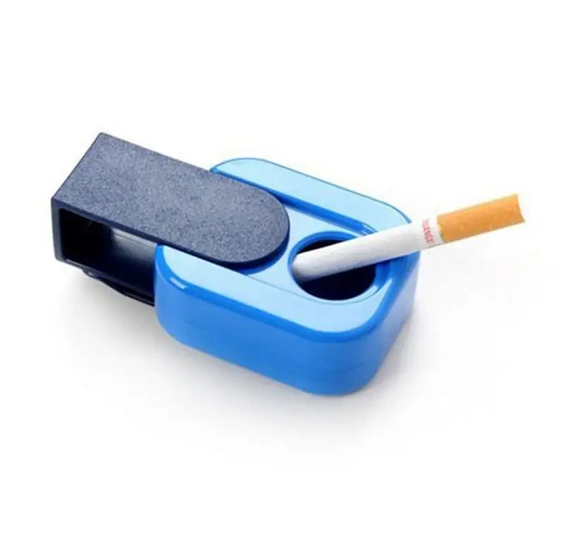 1 Pcs Outdoor Portable Ashtrays ABS Material Fully Enclosed Home Push