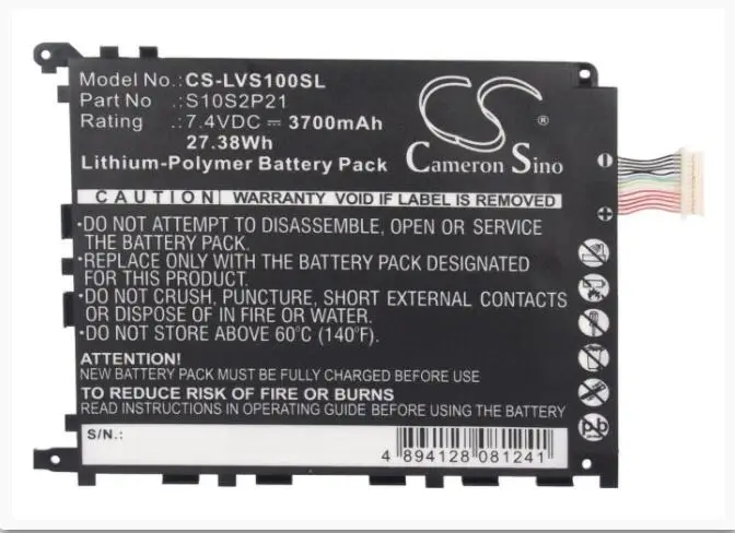 Cameron sino 3700 мА/ч, Батарея для Lenovo LePad S1 Y1011 S10S2P21 планшет Батарея