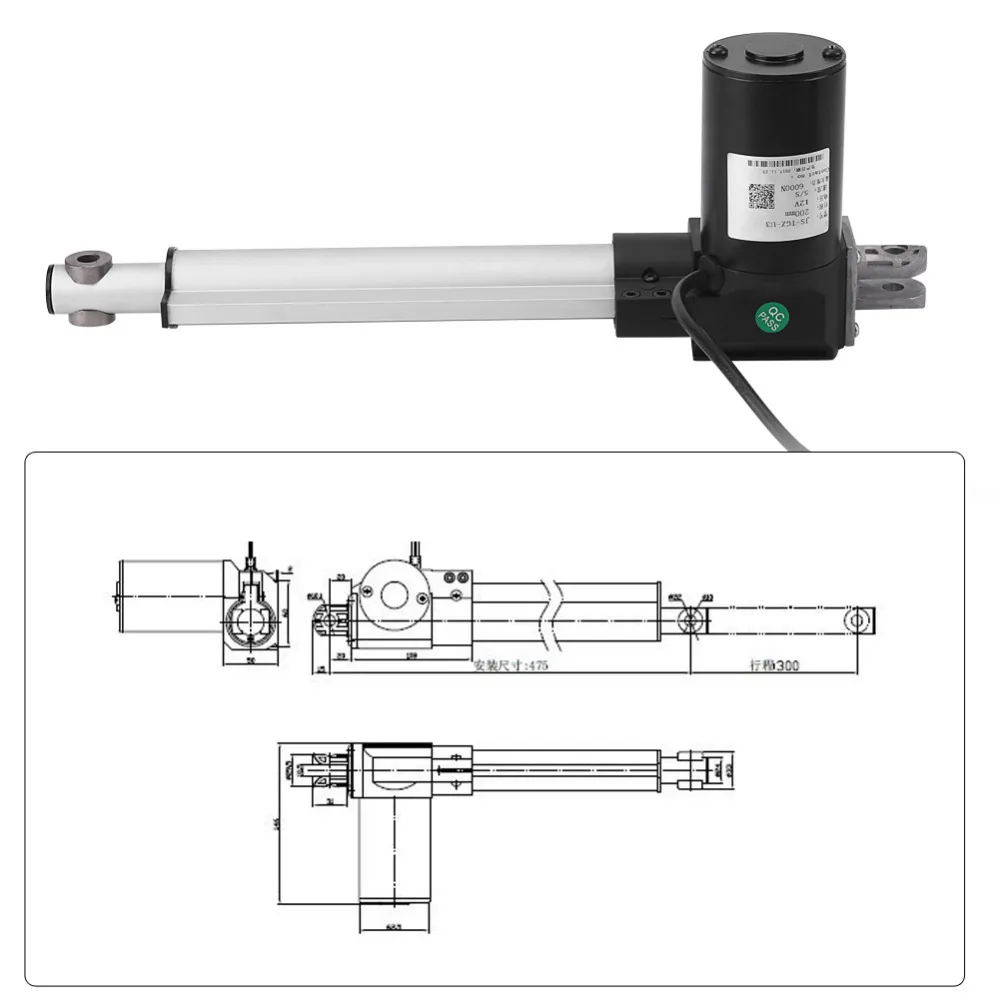 DC 12V линейный привод 6000N Maxium подъемный ход электрический двигатель постоянного тока для медицинского автомобиля