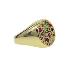 Новое поступление античное большое круглое кольцо для женщин модные ювелирные изделия блестящий цвет циркон свадебное кольцо на палец кольца на годовщину