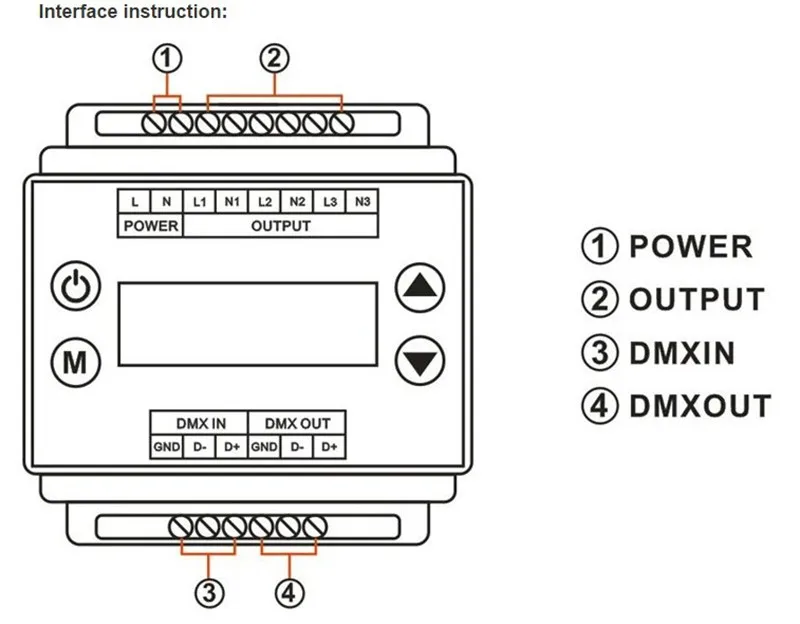 DMX302 led DMX triac диммер регулятор яркости AC90V-240V выход 3 канала 1A/CH Высокое напряжение led диммер для led панель светильник