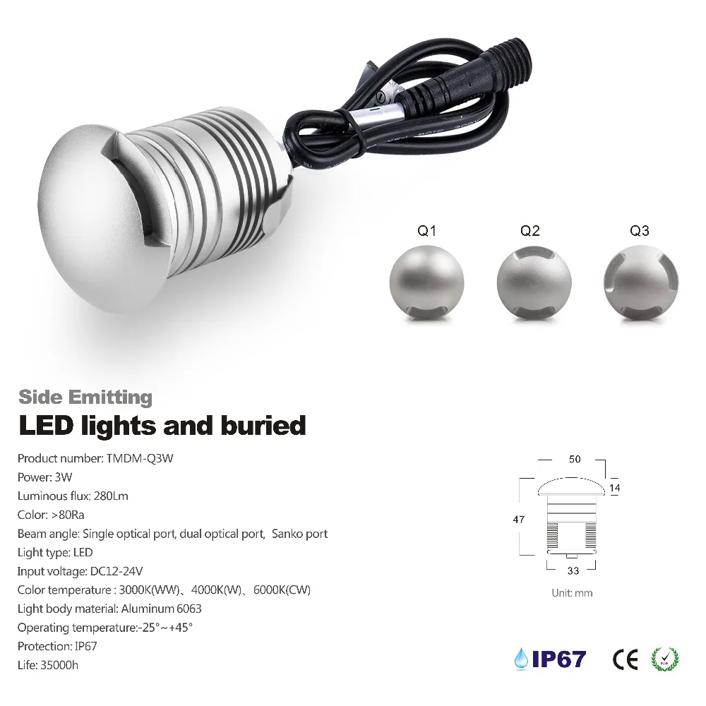 CREE led пол огни настил 12 В 24 В 1 Вт 3 Вт led подземный Освещение IP67 Водонепроницаемый похоронен Лампы для мотоциклов место encastrable Sol снаружи