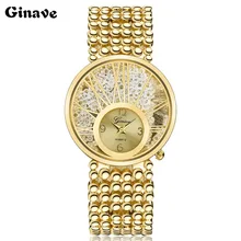 GINAVE Woman Watches Quartz Clock Watch mujer gift Luxury Crystal Women Bracelet Watches Lady Fashion Dress Watch yaqin fashion elegant women s rhinestone quartz watch lady casual luxury dress bracelet watches diamond crystal clock