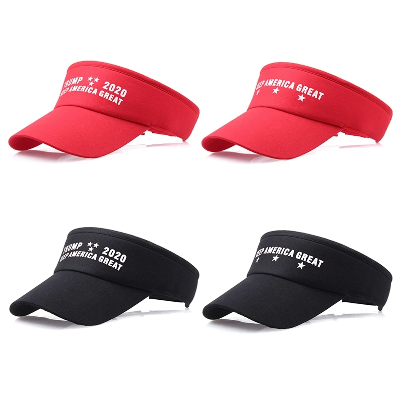 

2019 Flat Top Visor Hat Donald Trump President 2020 Re-Election Keep America Great Adjustable Sport Visor Caps