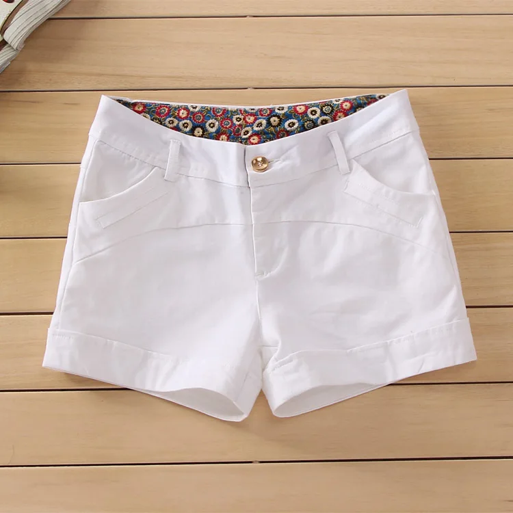 

New 2017 Women Shorts Solid Short Femme Pocket Summer Shorts Casual Slim High Waist Shorts Plus Size E954