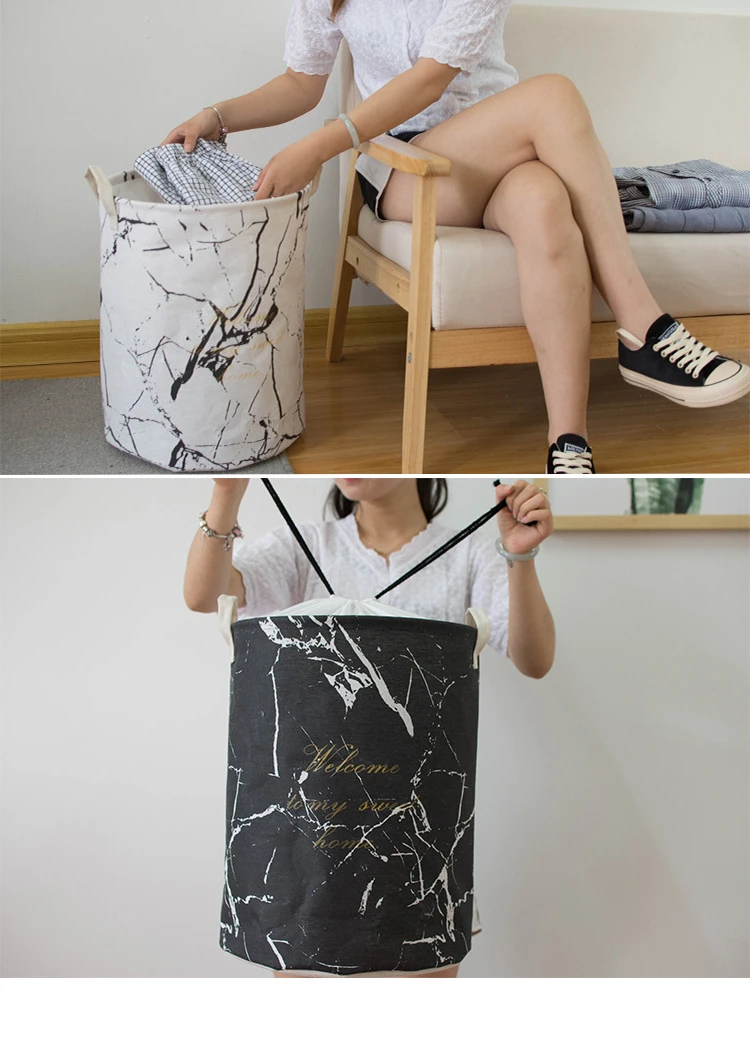 Домашняя корзина для белья с ручкой, одежда для детей, игрушки, корзина для хранения мелочей, органайзер для стирки одежды, корзина для белья из хлопка
