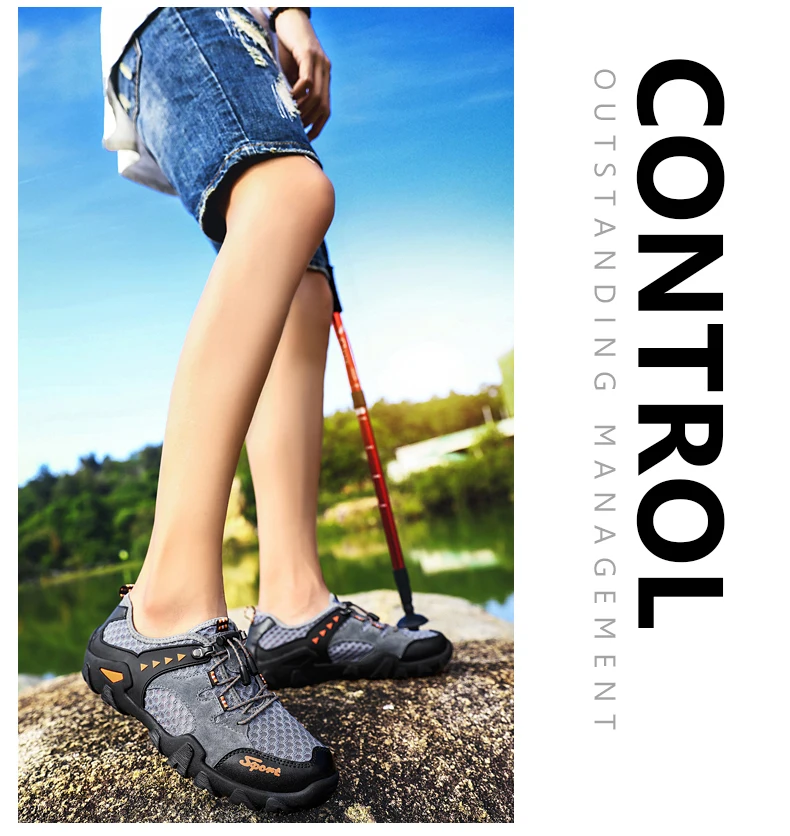 Men Outdoor Sneakers Breathable Anti-skid Hiking Shoes Summer Quick Dry Hiking Sandals for Man Trekking Trail Water Shoes (19)