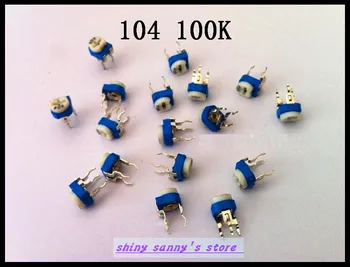 

500pcs/Lot 104 100K ohm 100K R Trimpot Trimmer Pot Variable Resistor horizontal Type Brand New