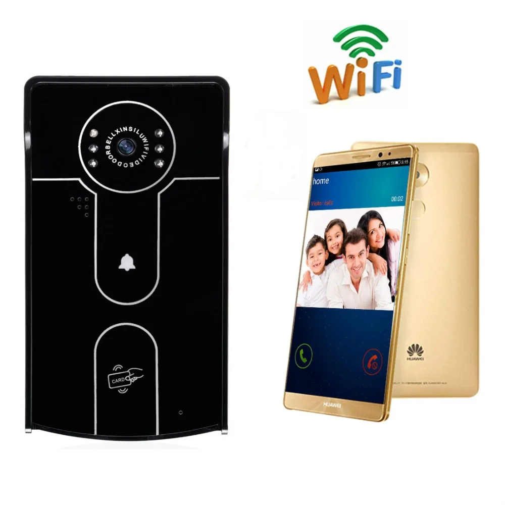 

YobangSecurity Wireless Wifi Video Door Phone Doorbell Intercom Entry System IP Camera Remote unlocking,Recording RFID Keyfobs