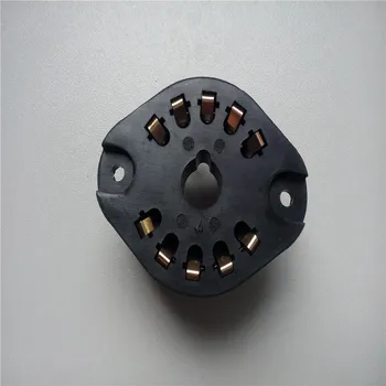 

4pcs bakelite tube socket TUS-Y10-G seat tube socket golden foot PCB for EL156 EF12 tube amplifier