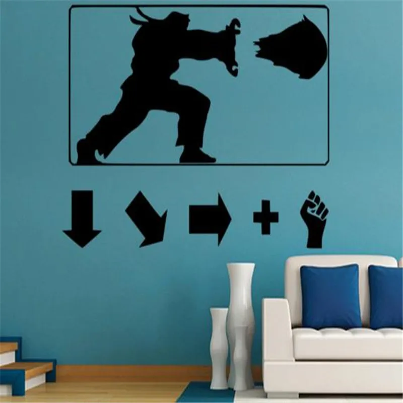 

Hadouken Haduken Poster Ryu Ken: Geek Gamer Vinyl Wall Sticker Street Fighter for kids room