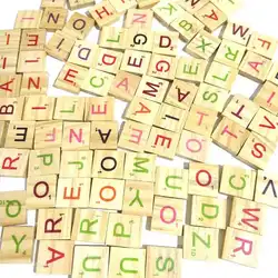 Новинка 2018 года 100 шт. дерево Scrabble плитки цветные буквы Номера для ремесел Дерево Игрушка с алфавитом @