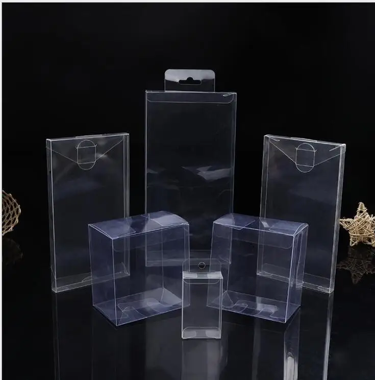 30 шт прозрачный пластиковый контейнер пластиковые упаковочные коробки с подвесным отверстием ремесла подарок дисплей прозрачная упаковка коробки