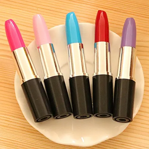 XRHYY 1 Piece Lipstick Shape Pen, Creative Ballpoint Writing Pens Multi-Color Lipstick Cute Ball Pen Novelty Office Stationery images - 6