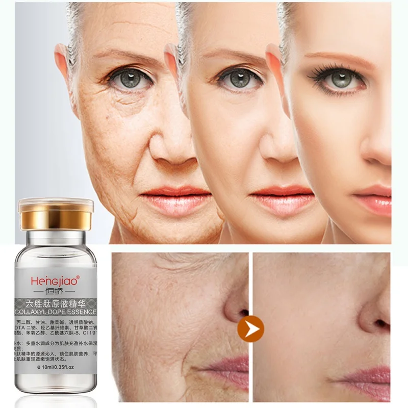 

Hot Six Peptides Serum for Face Anti Wrinkle Cream Argireline Collagen Liquid Anti Aging Face Lift Skin Care Whitening