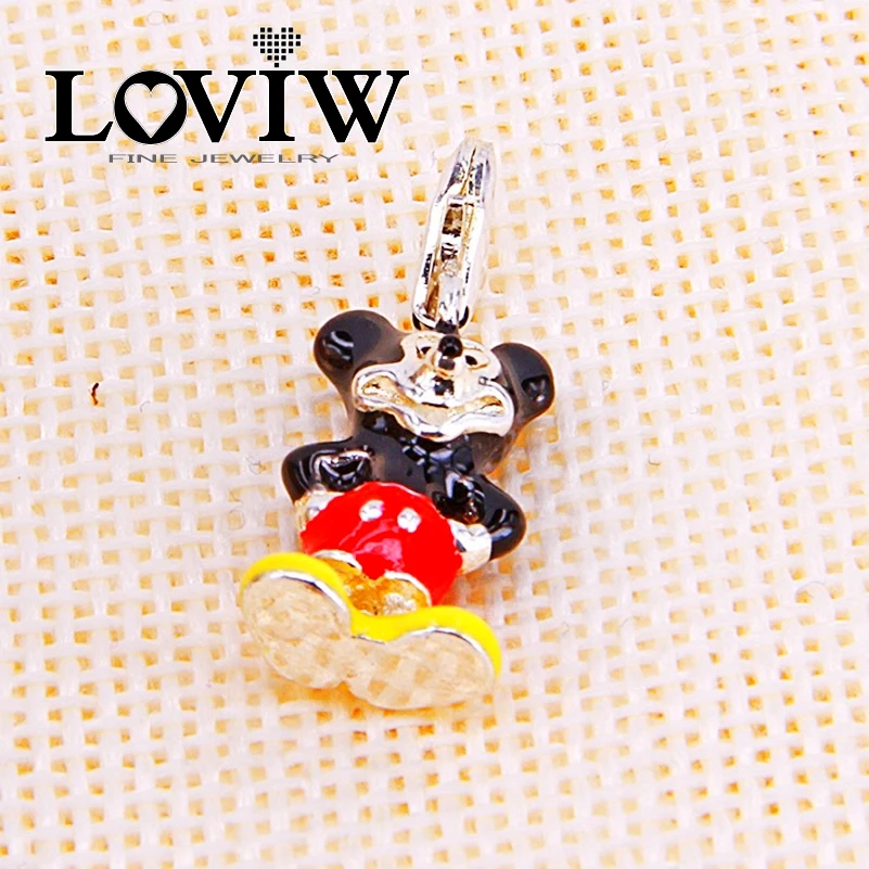 

Mickey Charm Women style High Quality Silver Mouse Bijoux For Ladies DIY Bracelet Accessories NEW Gift Fashion Jewelry