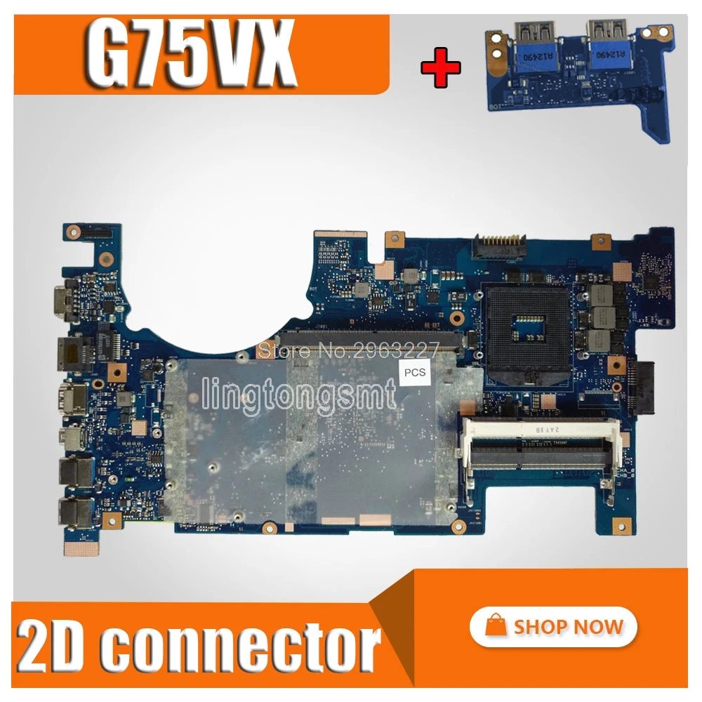 Отправить плату + G75VX материнская плата I7 cpu 2D GTX 670M для For Asus ноутбука Тест 100% OK|i7