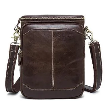 Red Coffee Для мужчин Пояса из натуральной кожи сумка Новая мода Crossbody сумка Для мужчин Курьерские сумки Повседневное лоскут плеча Винтаж дизайнер Сумки - Цвет: Red Coffee