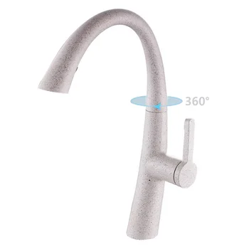 

All copper New imitation stone quartz stone pull-out kitchen faucet sink wash dishwashing multi-function rotatable faucet