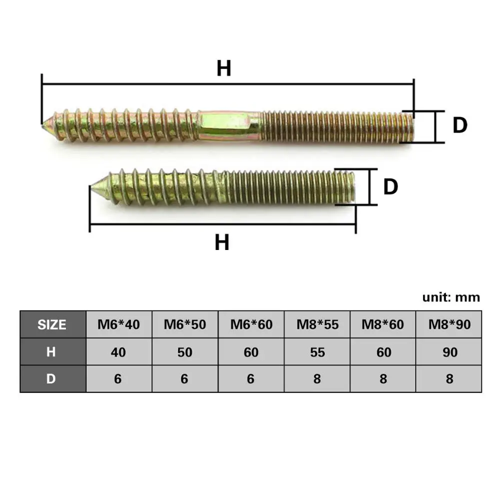 M6 M8 вешалка болт дерево к металлу дюбели двухсторонняя мебель крепежные саморезы резьба по дереву шпильки