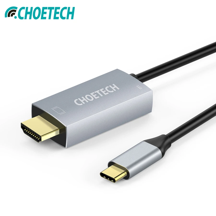 CHOETECH USB 3 1 type C к hdmi кабель адаптер Thunderbolt совместим с 60 Вт зарядка PD порт для Macbook