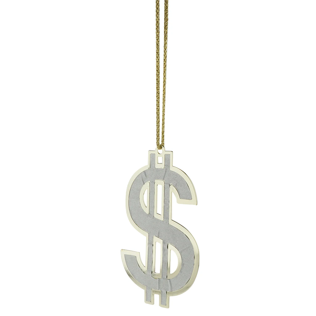 US Dollar Sign Pendant Necklace Hip Hop Jewlery Cosplay Hen Party Accessory